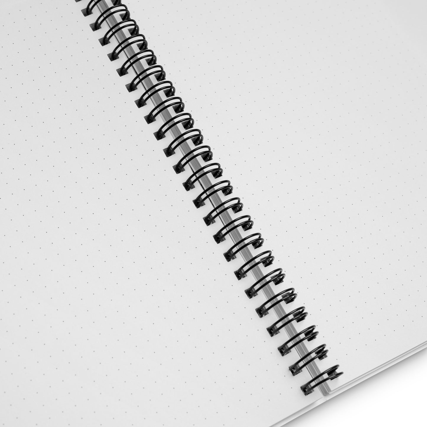 Mom’s Daily Dose Notebook – Open notebook showing blank white dotted pages