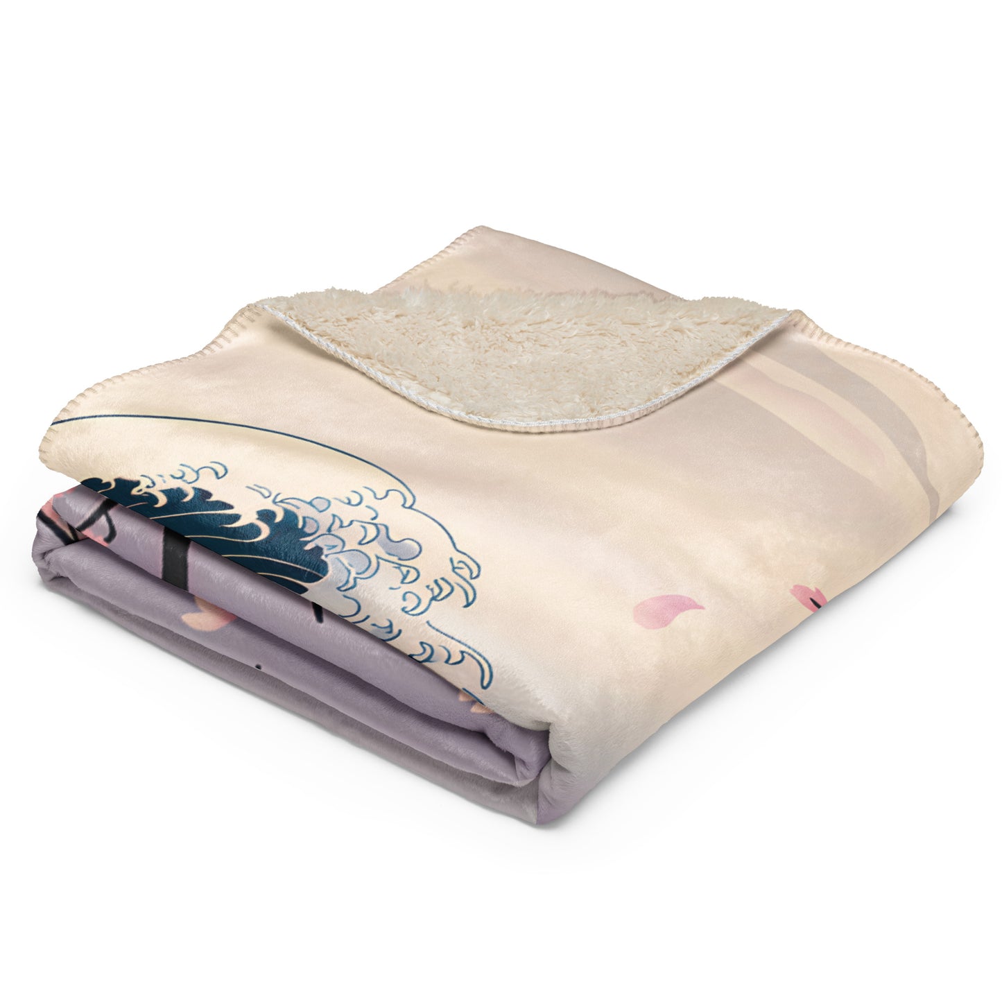 Cherry Blossom Waves Blanket – Cozy Comfort for Moms