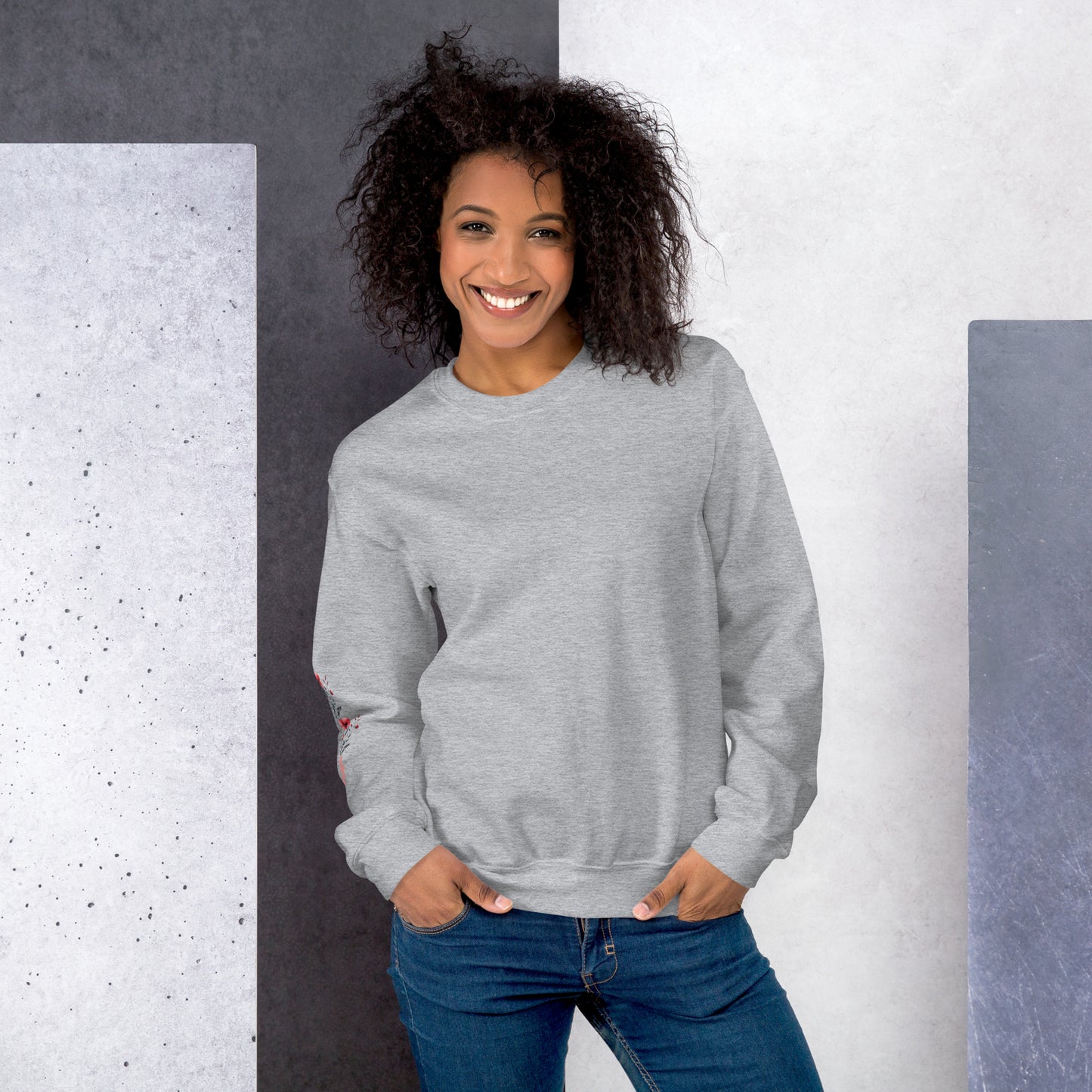 Floral Mama Sweatshirt with Sleeve Detail – Cozy Gift for Moms