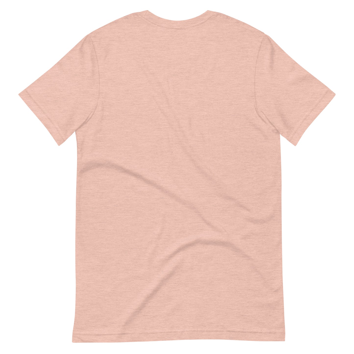 Heather peach t-shirt back of the t-shirt no design on a white background