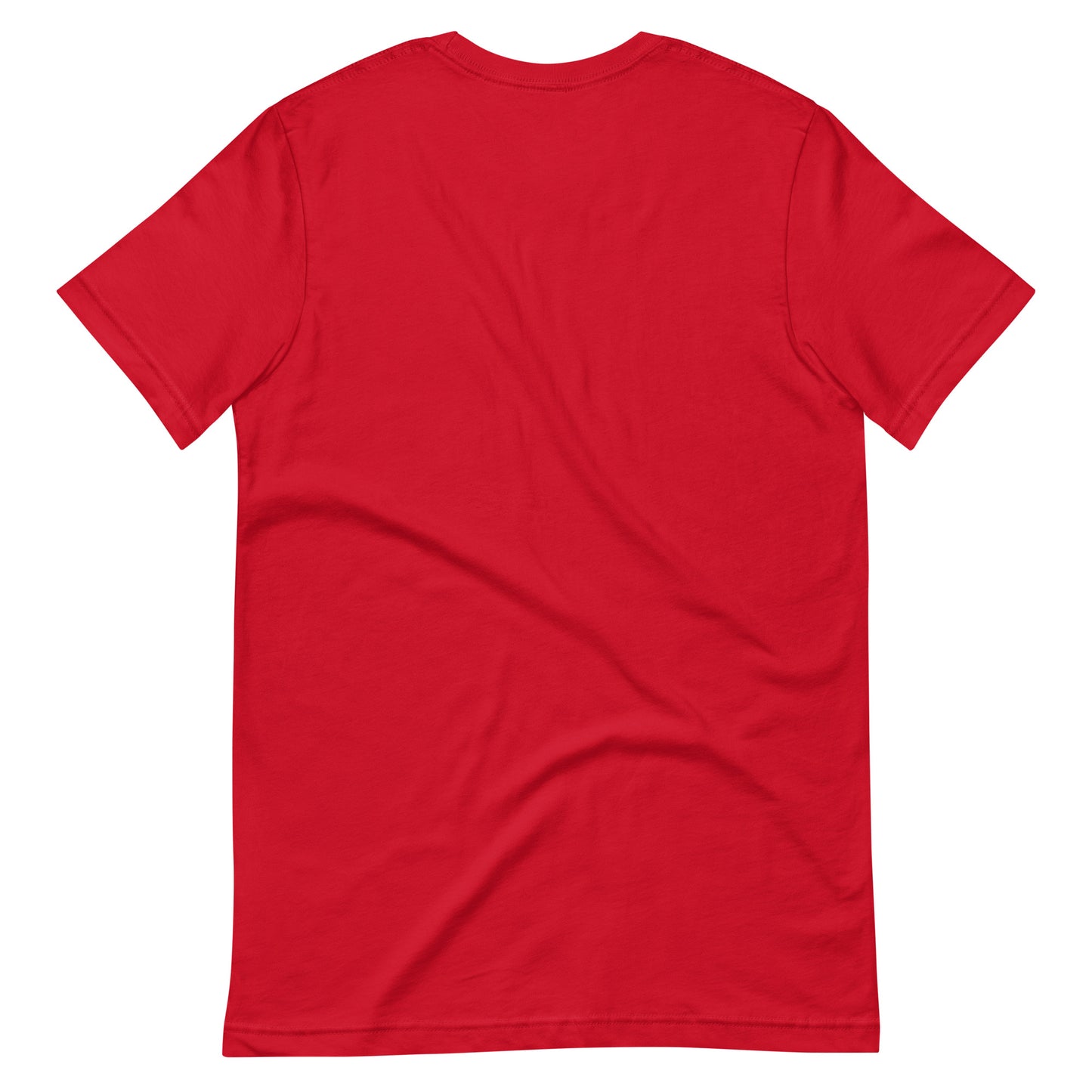 Red t-shirt back of the t-shirt no design on a white background