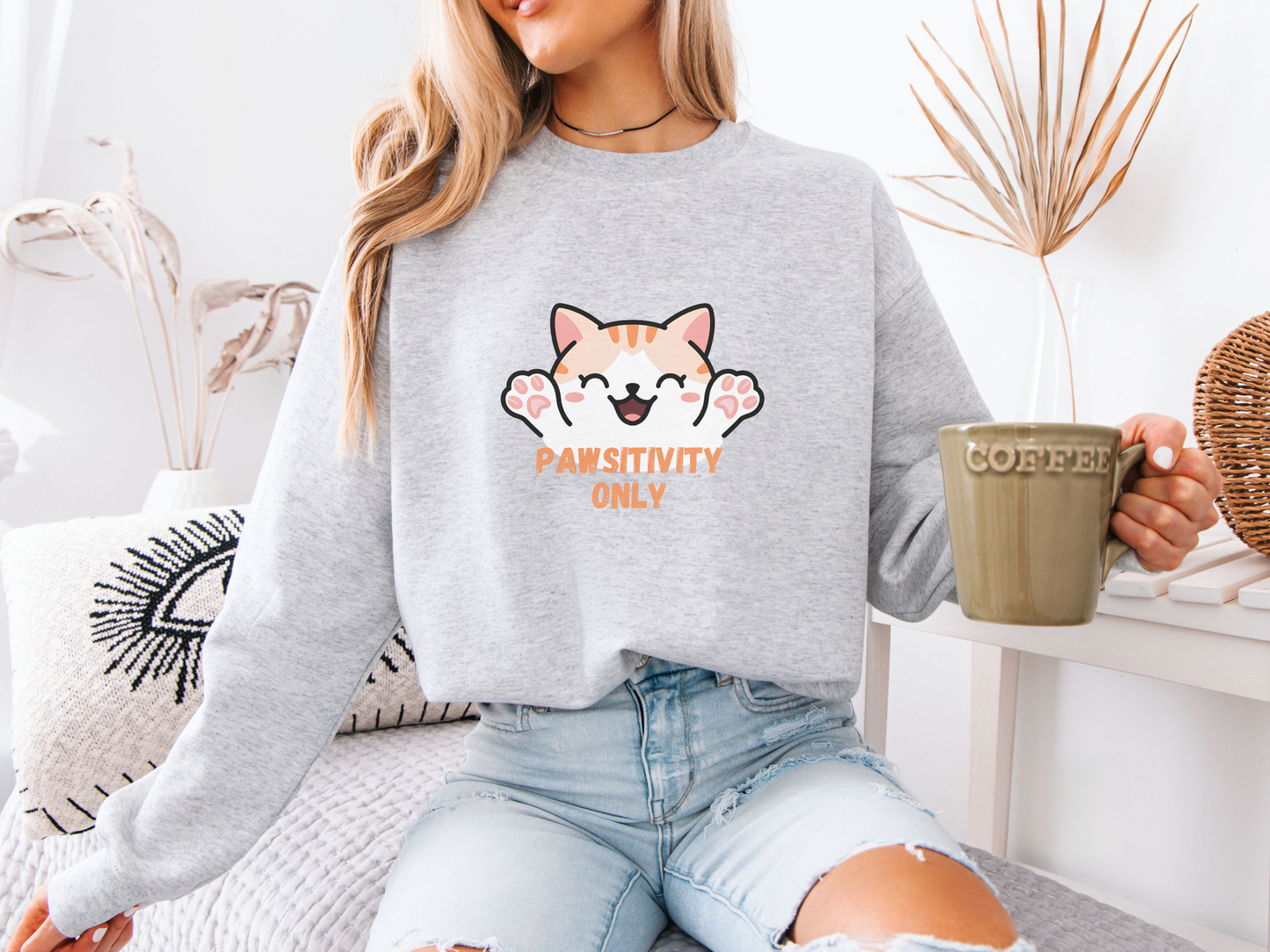 Pawsitivity Only – Adorable Cat  Sweatshirt