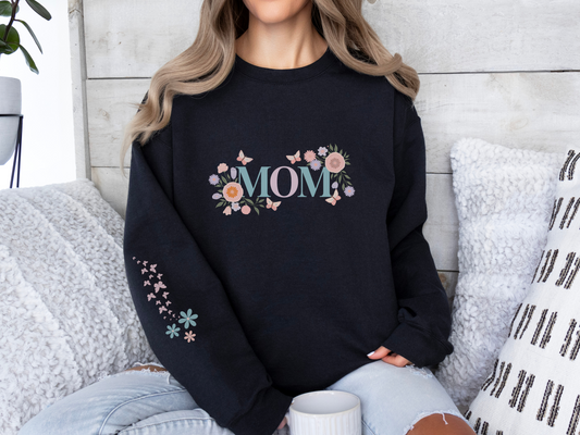 Floral Mom Sweatshirt – Elegant and Beautiful Design for Moms