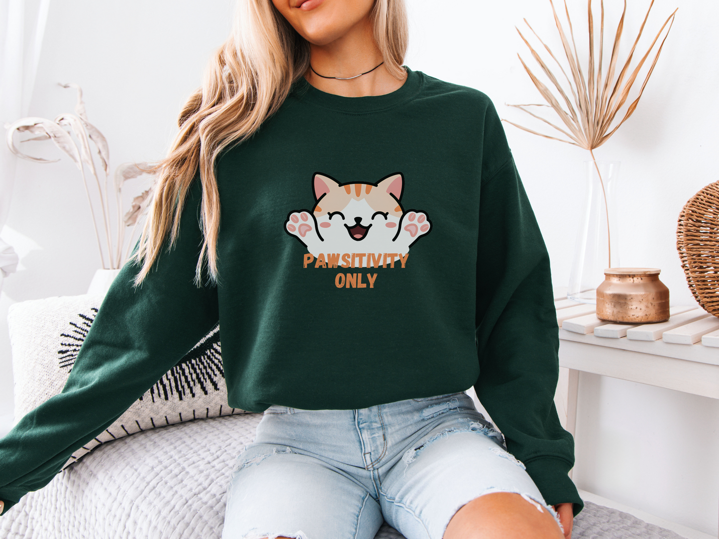 Pawsitivity Only – Adorable Cat  Sweatshirt