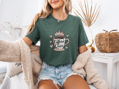 Caffeine Queen - Fun Coffee Lover T-Shirt