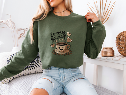 Espresso Yourself – Cute Coffee Lover Sweatshirt