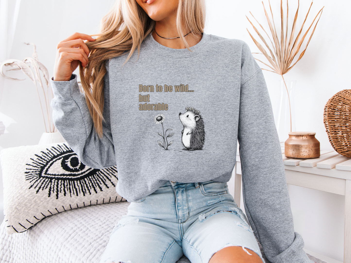 Born to Be Wild Sweatshirt – Adorable Hedgehog Design