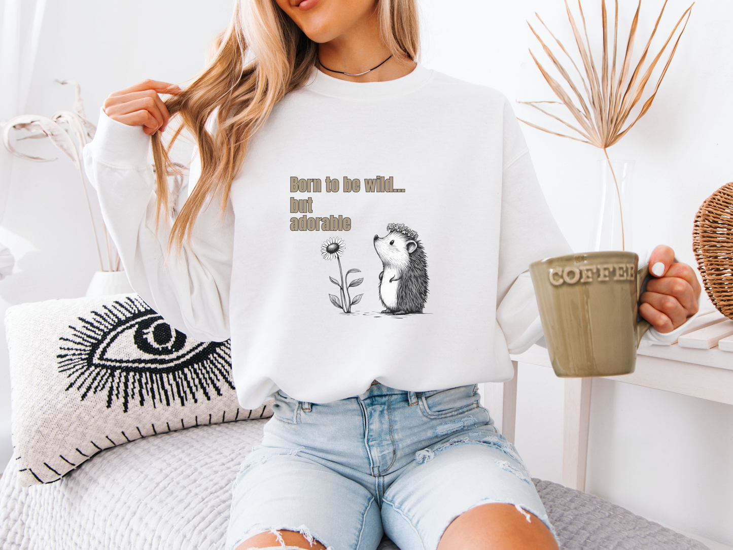 Born to Be Wild Sweatshirt – Adorable Hedgehog Design