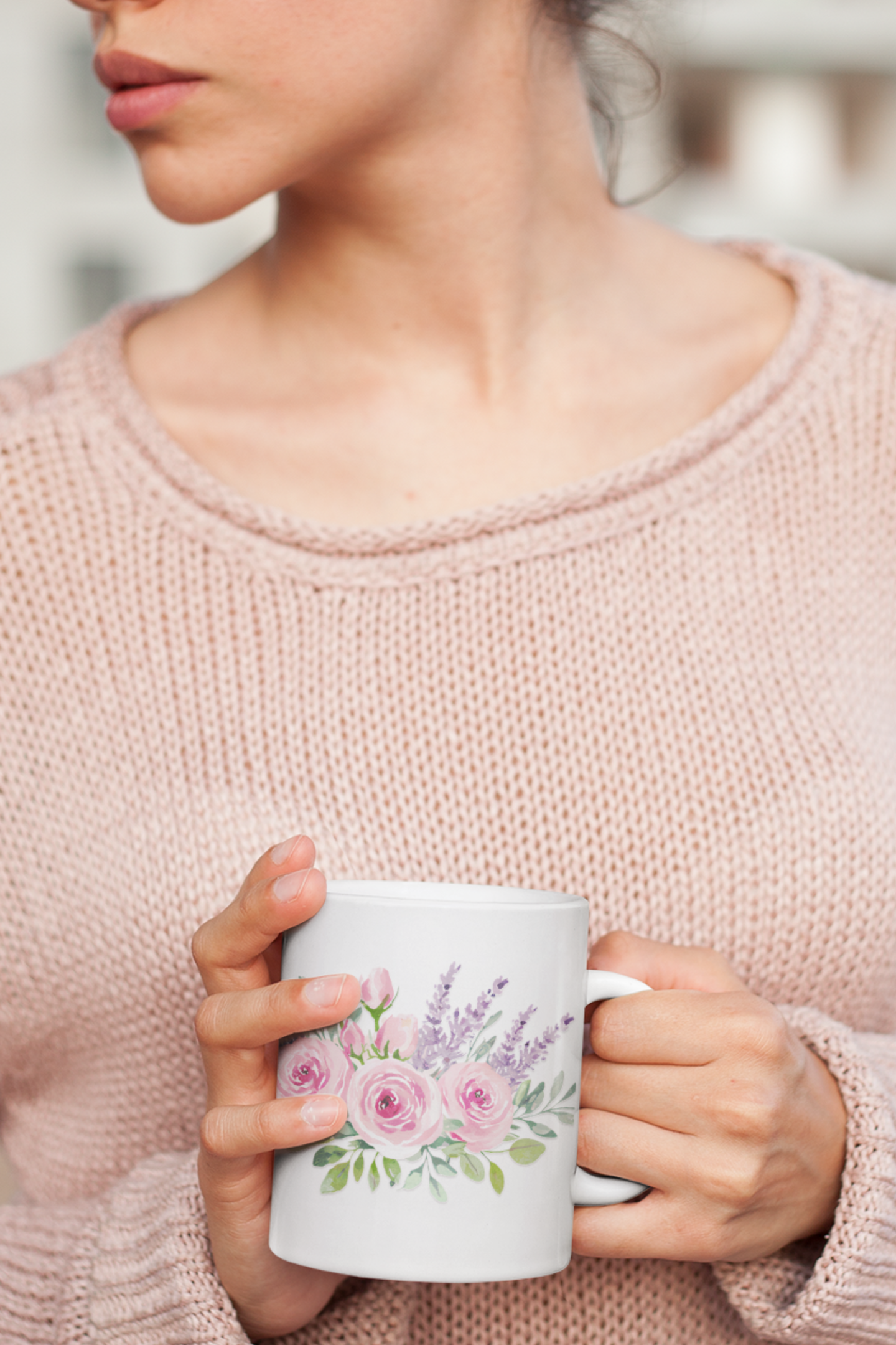 Best Mom Ever Mug – Floral Lavender and Rose Design