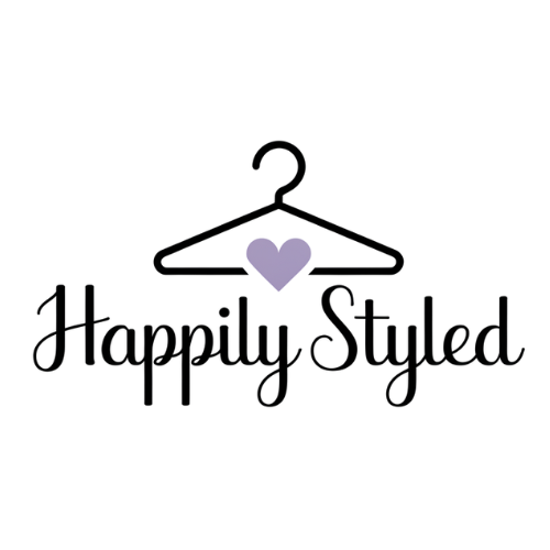 Happily Styled brand logo – minimalist hanger with heart design


