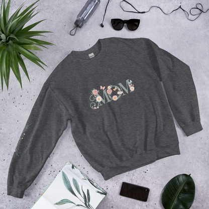 Floral Mom Sweatshirt – Beautiful Pastel Design with Sleeve Accent